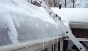 Ice dam on the roof