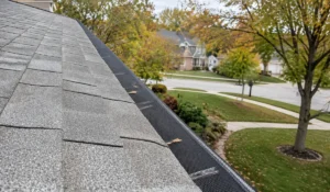 Gutter guard installation protects residential gutters as mature trees begin dropping leaves during the fall season.